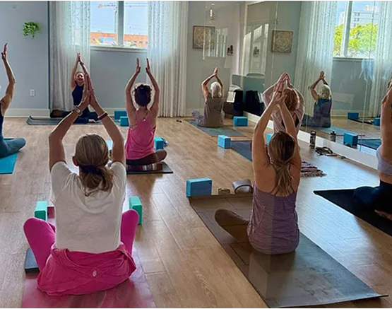 Instructor-led fitness and yoga classes at CitySide Apartments Sarasota